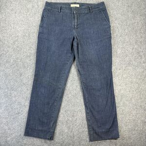 Banana Republic Hampton Fit Pants Womens 8 Blue Denim Stretch Trouser 30x25